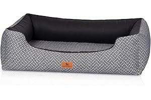 Knuffelwuff Ortopedyczne wzornictwo legowisko dla psa Sanford XXL, 120 x 85 cm, czarne