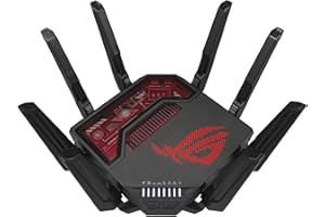 ‎ASUS ASUS ROG Rapture GT-BE19000 Tri-Band WiFi 7 Gaming Router (320MHz Bandbreite & 4096-QAM, MLO, Zwei 10G Ports, AI WAN Erkennung, Triple-Level Game Acceleration, Gaming Network, Aura RGB, AiMesh)