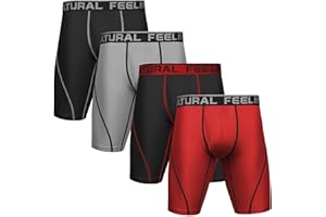 Natural Feelings 9in Pack de 4 Boxer Hombre Largos Calzoncillos Deportivos Hombre Elástico Ropa Interior Hombre Boxers para Hombres Absorción De Humedad