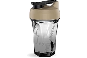 HELIMIX 2.0 Vortex Protein Shaker, 500 ml (20 oz) - Gourde Portable et Étanche pour Boissons Protéinées & Smoothies, Sans Bille, Compatible Lave-Vaisselle