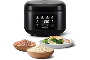 ‎PANASONIC Panasonic SR-DA152KXE Automatischer Reiskocher mit Dampfgarer, Fuzzy-Logik, Wasserverhältnisanzeige, BPA-frei, Warmhalten, Startverzögerung, spülmaschinengeeignete Teile, vielseitig, schwarz