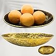 Souq DESIGNS Large uruli Metal Bowl Buffet Bowls for Snacks - Centerpiece - Home Décor - Kitchen items Organizer Caddy - Use as Table Decorative - Fruit salad Serving - Home Décor(Gold 29 cms)