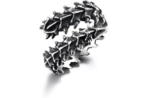 GTHIC Stainless Steel Men's Gothic Centipede Rings Dragon Spine Ring for Women Anime Rings Punk Skull Jewelry, US Size 7-13