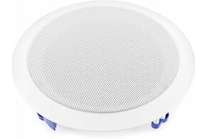 Power Dynamics CSSG6 Einbaulautsprecher für Feuchtraum, Wand und Decke, 80 Watt 6,5 Zoll Einbau Lautsprecher Outdoor, 2 Wege Deckenlautsprecher, Aluminium - Weiß