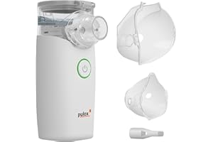 ‎PULOX Pulox IN-100 Inhalator - Elektrischer Vernebler, tragbarer Nebulizer - Leises Inhalationsgerät mit Zubehör-Set für Kinder und Erwachsene bei Husten und Erkältungen