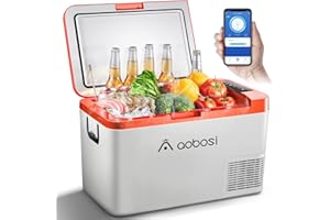 AAOBOSI 25L Frigo Portatile, Frigo Compressore, 12/24V 220V Frigo Auto, Adatto Per Viaggi e Feste,Campeggio,ecc. -20℃ a 20℃ Frigorifero Elettrico