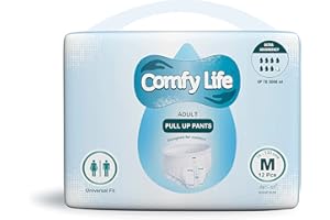 Comfy Life Premium Adult Incontinence Pull Up Diaper Pants 12 Pack High Absorbency (Medium)