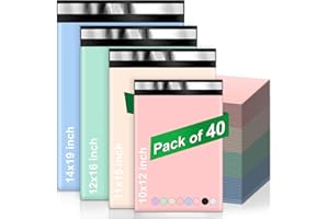 Dioxide 40pcs Bolsas para Envíos, Sobres para Envios correo de colores, Bolsas de Envio paquetes Autoadhesivas e Impermeables para el Envío de Ropa, Cajas (25x35+28x42+32x45+38x52cm)
