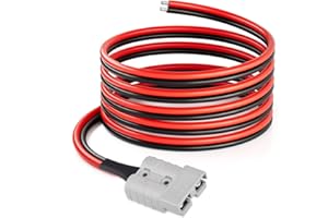 ELFCULB 10AWG 10FT Anderson SB50 Pigtail Cable, Anderson 50A Quick Connection Cable Compatible with LiFePO4, Lead-Acid Batteries, RV, EV, and Solar Power System (3M)