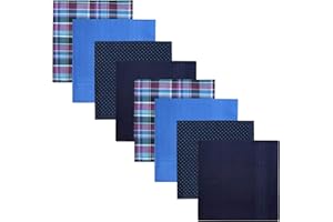 Retreez 8 Stück Reine Baumwolle Gemischte Taschentücher für Herren Geschenkset