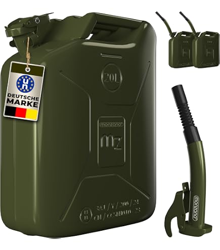 Hünersdorff PROFI Kanister Set 3x20L – Für Benzin, Diesel & Gefahrgüter, UN-zugelassen, Made In Germany, Oliv Hünersdorff PROFI Kanister Set 3x20L – Für Benzin, Diesel & Gefahrgüter, UN-zugelassen, Made In Germany, Oliv