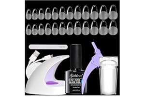 ‎GELIKE EC Gelike ec Nagelspitzen and Nagelkleber Kit - Gel Nail X Extension Set with 6 in 1 Nagelkleber 240PCS Soft Gel Full Cover Nail Tips Nagelverlängerung UV Lampe-Short Almond