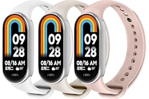 Ainiv Armband Kompatibel mit Xiaomi Mi Band 8/Band 9/10, Weiches Silikon Verstellbare Fitness Ersatzbänder für Xiaomi Mi Band 8/9/10 Armband, Wasserdicht Ersatzband, Sport Ersatzarmband Damen Herren