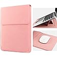 HoYiXi 13 Inch Laptop Sleeve Case Leather Bag Compatible with MacBook Air 13 M1 M2 2022-2018/MacBook Pro 13 M2 2022-2016/Surface Pro 8 2021/Surface Go 3 13-13.3'' Dell Lenovo HP ASUS Acer PC, Pink