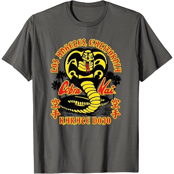 T-Shirt Cobra Kai 'Strike First' - Logo Officiel - Coton - Col Montant - Licensed Merchandise