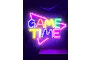 TRICASE Game Time Neon Sign Warm White LED Light Advertising Wall Decoration Wedding Luminous Advertising USB akrylowe litery Cheers Light Sign for Bedroom, Wedding Engagement Party Decoration