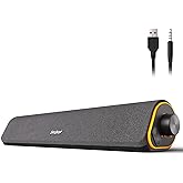 SOULION Soundbar for PC, Computer, Laptop, Monitor | Bluetooth 5.3, AUX Cable 0.3 cm, Stereo Sound, Dynamic RGB