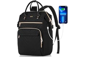 RJEU Sac a Dos Femme,Sac à Dos Ordinateur Portable Antivol,Sacoche PC Portable Cartable Femme Travail Enseignante,Sac à Dos Scolaire pour Adolescentes