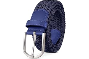 TANGCHAO Cintura Elastica Intrecciata per Uomo e Donna Cinturino Elastica Intrecciata con Fibbia in Lega di Zinco 33mm (1.25") Colori Multipli