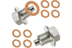 EPLZON 2 Piezas M12 x 1,25 Tapón Magnético Drenaje Aceite, junta magnética, tuerca de drenaje de cárter de aceite, Con Arandela Cobre Repuesto, para la mayoría de coches, barcos, motocicletas