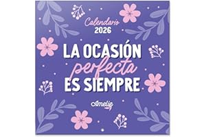 Grupo Erik Calendario pared 2026 Español Amelie - Almanaque pared 2026 : Planificador mensual Con espacio para Anotar, Frases Motivadoras y Fácil de colgar (30x30cm)