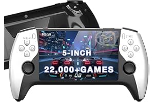 XYELLOWICON New Retro Handheld Game Console, 5-Inch IPS Screen, 22,000+ Games, Connect to TV & Game Stick, Long-Lasting 3000mAh Battery