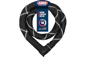 ‎ABUS ABUS Kettenschloss Iven Chain 8210 – Fahrradschloss aus gehärtetem Stahl – mit Kunstfaserummantelung – ABUS-Sicherheitslevel 10