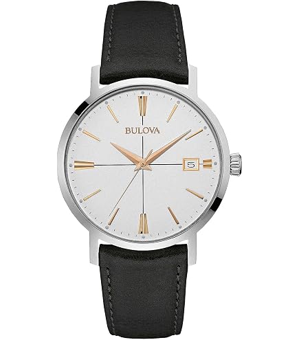 Bulova Clipper 96B312 – Orologio Uomo Al Quarzo Con Cassa In Acciaio 40 Mm E Cinturino In Pelle Nera