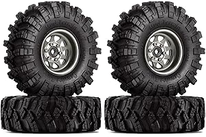 INJORA Zestaw 1.0 RC Beadlock koła błotne opony Deep Dish, opony do TRX4M 1/18 Axial SCX24 Gladiator Deadbolt Bronco C10 JLU części do RC Crawler Car, S5