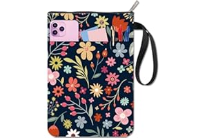 CRASPIRE Fundas para Libros con Flores Funda Protectora para Libros de Plantas Funda para Libros de Bolsillo Funda de Tela Lavable con Cremallera Y Bolsillo Adicional para Amantes de los Libros