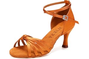 YKXLM Donna & Bambine Scarpe da Ballo Latino Americano Professionali Standard Character Modern Salsa Sala da Ballo Scarpe,ES-CL-GBZS