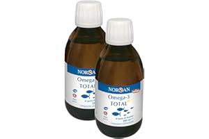 NORSAN TOTAL Omega 3 liquido senza reflusso 2x200 ml I Fish oil Omega 3 2000mg Omega 3 Olio di pesce naturale I Olio di pesce omega 3 IFOS ad alto dosaggio I Omega 3 EPA DHA & 800 UI di vitamina D3