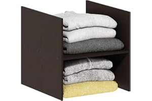 Furinno CUBICLE Cube Insert, H-Shelf Cube Organizer, Fits into Extra Thick Cubes, for Organizers and Storage, Dark Oak (Does not fit IKEA Kallax Shelving)