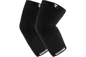 GORNATION Mangas de Compresión para Codos y Brazos, Soporte Elástico Unisex para Calistenia, Culturismo y Fitness, Coderas Elásticas para Hombres y Mujeres, 1 Par - S, Negro