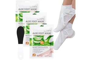 ISBEAUSOLS 3 Pairs Foot Peel Mask for Hard Skin,Aloe Vera Exfoliating Foot Peel Mask, Callus Remover for Feet,Moisturizing,Nourishing,Repairing Foot Mask,Foot Mask Peel for Foot Care,Cracked Heel, Dead&Dry Skin