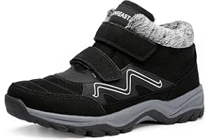 visionreast Winterschuhe Herren Damen Warm Gefütterte Winter Schneestiefel Trekkingschuhe Wanderhalbschuhe Winterboots rutschfest Outdoor mit Klettverschluss