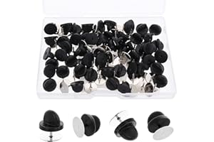 Prasacco 50 paia di chiusure a farfalla in gomma, chiusura a farfalla per distintivi uniformi