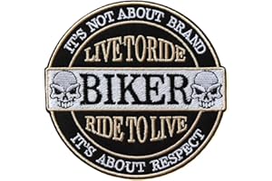 TOPT MILI ecusson Respect Biker Tete de Mort Motard Moto USA us thermocollant 9,5cm patche Badge