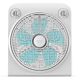 Cecotec EnergySilence 6000 Power Box Cool White Floor Fan, Copper Motor, 50W, Diameter 12" with 5 Blades, Rotating Grid, 3 Sp