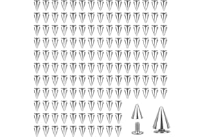 Keboyoe 150 Stück Metall Schraubennieten Spitz Metall Punk Ziernieten Punk Nieten Spitznieten Kegelnieten Killernieten DIY Lederhandwerk für Kleidung Taschen Schuhe Hut Lederband Armbänder 7x10mm