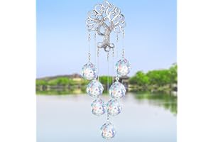 LEONSHCO Attrape-Soleil en Cristal, Arc-en-Ciel en Cristal, Boule de Cristal, Maker décoration Carillon à Vent, Prisme en Cristal Multicolore Ornements Suspendus, Cristaux de Jardin à Suspendre