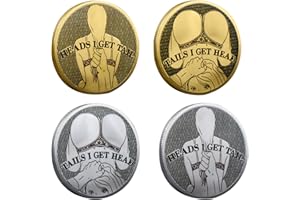 GENERIC Sex Games Funny Coin 2 Pack, Easter Gifts for Adults Men, Heads I Get Tail Tails I Get Head, Silver Gold Challenge Tokens, Easter Games, Naughty Date Game Gift for Him Her