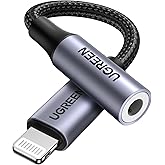 Ugreen Lightning to 3.5 mm Headphone Adapter MFI Certified Aux Adapter Lightning to Jack Audio Adapter Compatible with iPhone