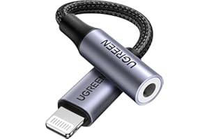 UGREEN Lightning zu Klinke Adapter 3,5 mm Kopfhörer Lightning auf Aux Adapter kompatibel mit iPhone 14 13 12 11 X usw.(Grau)