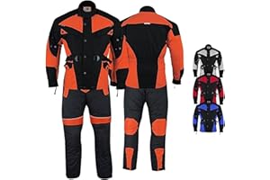 German Wear Motorradkombi herren 2-teiler mit Protektoren Motorradanzug leicht textil Motorradjacke lang + Motorradhose motorrad jacke herausnehmbar innenfutter