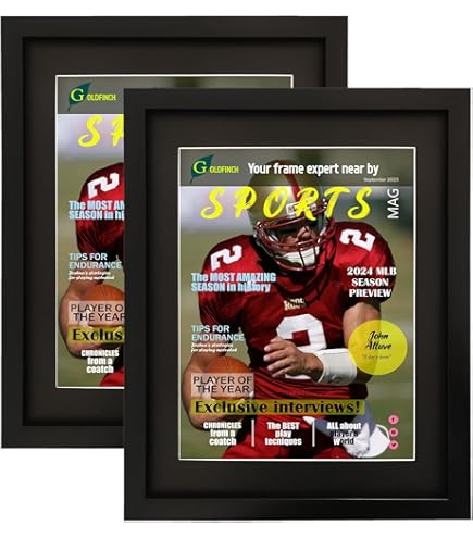 Rojohous 2-Pack Magazine Display Frames – Fits 8.5x11.25" Magazines, UV Protection, Deep Moulding
