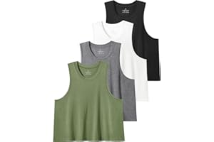 Star Vibe 4 Stücke Tank Top Crop Damen Gym Shirt Sport Crop Top Damen Fitness Tanktops & Träger-Tops Für Damen