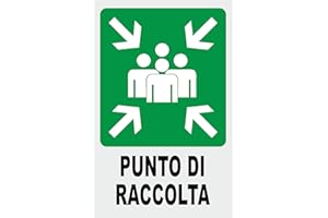 SOCIAL CRAZY CARTELLO SEGNALETICO - PUNTO DI RACCOLTA - Con Adesivo in Vinile e Pannello in Forex (Adesivo)