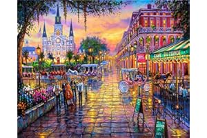 YEESAM ART DIY Peinture à l'huile pour Adultes Enfants Chat Chien Cheval Papillon Peinture à partir de 5 huiles, Toile, Straße, Ohne Rahmen