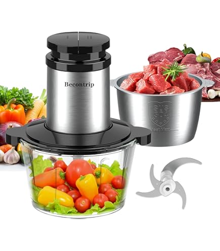 Hachoir électrique 2L Robot Culinaire Grande Capacité 4 Lames En Acier